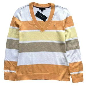 Tommy Hilfiger Women's Striped V-neck Sweater